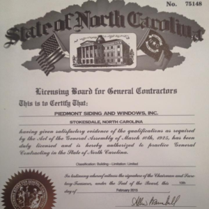 contractor nc general licensed